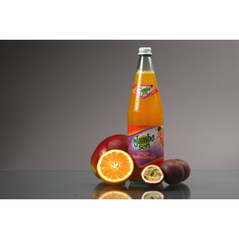 Succo di Frutta Mango Arancia e Frutto della Passione 1 Litro conf da 6 bott di Vetro